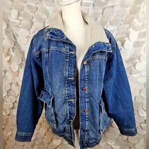 Arizona Jean‎ Co Sherpa-Lined Denim Jacket – Vintage Style Size S